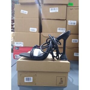 Shoe Land Women Melody Lace Up Stiletto Heels Black 7.5